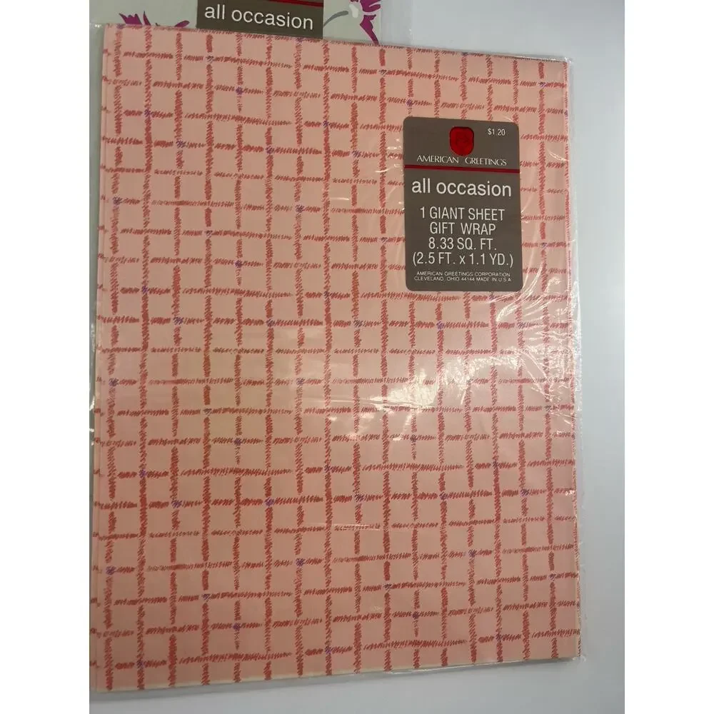 Vintage American Greetings Wrapping Paper Sheets (13) All Occasion Gift New